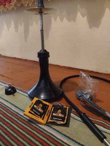 aksesurlar: Nargilə dəsti - Qara rəngli şüşə kolba və paslanmayan poladdan — 5