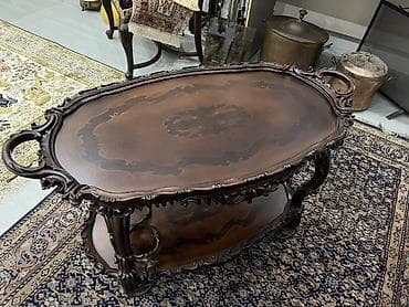 Серванты: Antik üslubda ikimərtəbəli servis/çay arabası - Material: tünd — 2