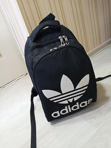 Adidas üslubunda qara bel çantası - Ön hissədə iri “Trefoil” loqosu — 3