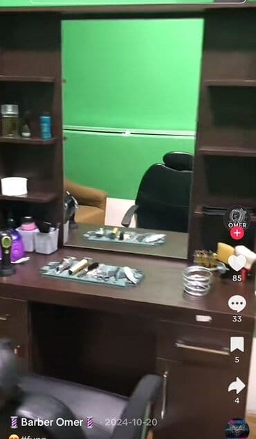 Bərbərxana üçün tam komplekt iş guşəsi - Salon masası: tünd taxta lalafo.az -da Bərbərxana üçün tam komplekt iş guşəsi - Salon masası: tünd taxta