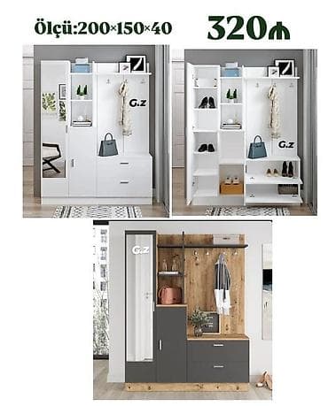 dolablar ucuz: Dəhliz üçün çoxfunksiyalı dolab dəsti - Ölçü: 200 × 150 × 40 sm - — 1
