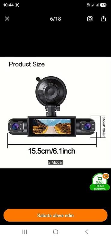 Avtomobil üçün 3/4 linzalı videoqeydiyyatçı Xüsusiyyətlər: - Ön + sol