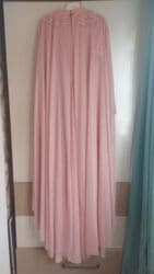 don ziyafət: Zərif pudra-çəhrayı rəngdə uzun ziyafət/gecə geyimi – pelerin — 4