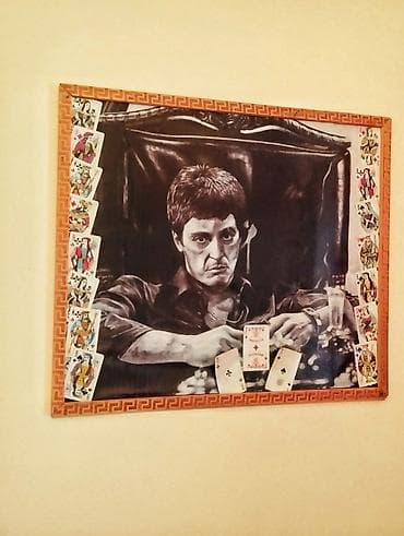 qara sam: Scarface filiminden Tony Montana Divar Rəsmi.Ölçü 68×57sm — 4