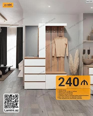 Daxili Dolab – La Mini - Ölçülər: D 40 × H 200 × E 100 sm - Rəng