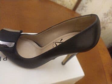 женские бежевые замшевые туфли: Туфли, Размер: 36, цвет - Черный, Новый — 2