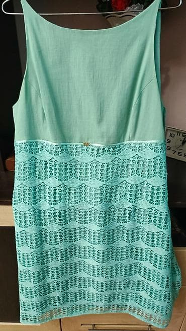 gundelik don: Zərif qadın donu – açıq firuzə rəngi - Model: qolsuz, dizə qədər — 2