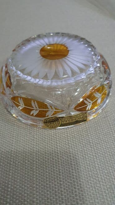 xına dekoru: Bohemia kristal külqabı - Material: Çexoslovakiya istehsalı orijinal — 2
