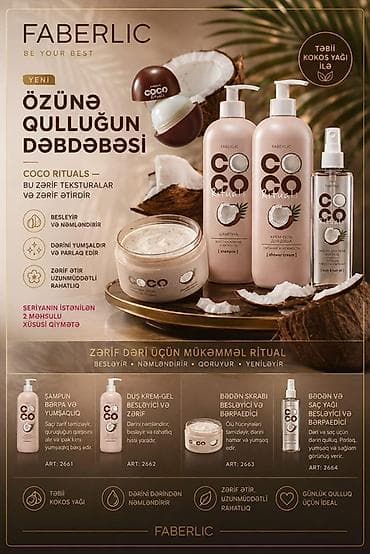 FABERLIC məhsul seriyaları – özünəqulluq və gözəllik ritualı 1) Coco