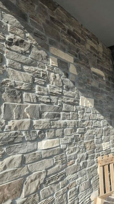 Təbii daş dekorativ üzlük - Material: müxtəlif ölçülü və fakturalı