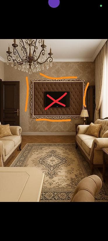Divar üçün yumşaq dekor panel – TV zonası üçün - Rəng: tünd qəhvəyi — 1