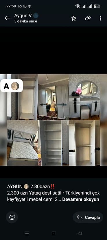 AYGUN 🌖 2.300azn‼️ 2.300 azn Yataq dest satilir Türkiyenindi çox