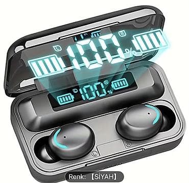 Tam simsiz TWS qulaqlıq – qara rəng. - LED göstəricili şarj qabı