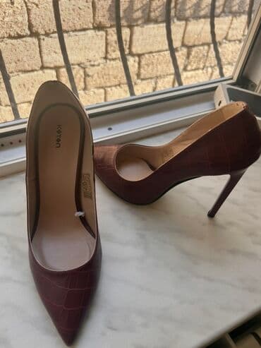 barya ayakkabı: Koton qadın tuflisi - Model: Klassik nasos (pump) - Rəng: Bordo - — 4