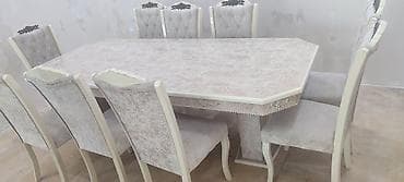 stullar islenmis: Qonaq otağı üçün, İşlənmiş, Açılmayan, 8 stul — 1