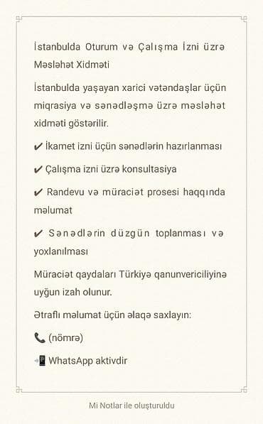 Hüquqi xidmətlər | Miqrasiya xidmətləri