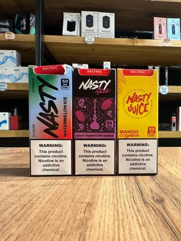 Nasty 30ml 5% Dad çeşidləri: 1.Ananas Limonadı 2.İkiqat Alma 3.Üzüm