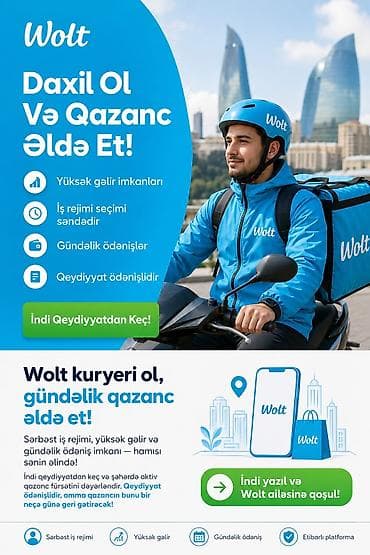 Moto-kuryer tələb olunur, Gündəlik ödəniş, Təcrübəsiz — 1