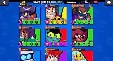 oyun disk: Brawl Stars hesabı – yüksək səviyyəli profil - Kupa yolu: 52,664 (ən — 7