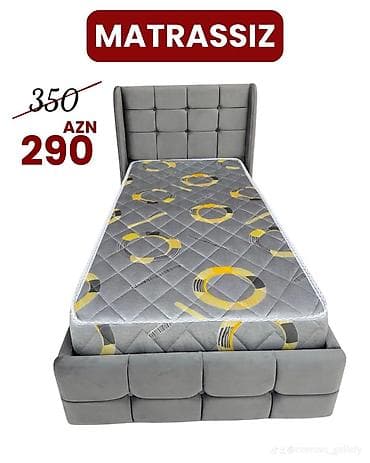 islenmis matras: Tək nəfərlik yumşaq başlıq və çarpayı bazası - Model: tək çarpayı — 2