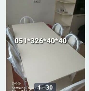 Masa və oturacaq dəstləri: Qonaq otağı üçün, Yeni, Açılan, Dördbucaq masa, 4 stul — 27