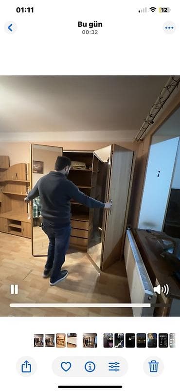 masa: İşlənmiş, 2 qapılı, Güzgülü, Qəhvəyi, Taxta, Kupe, Düz dolab — 1