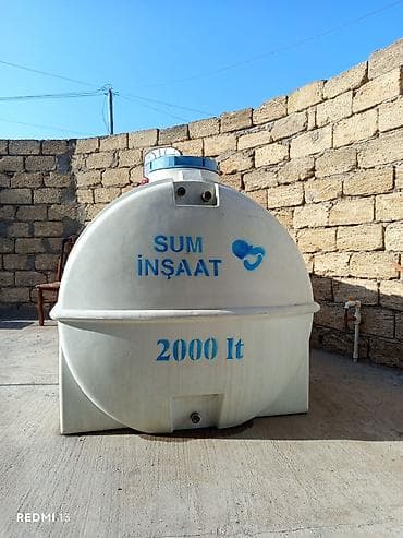 2000 litrlik plastik su çəni bir yerinde balaca deşiyi var - Həcm