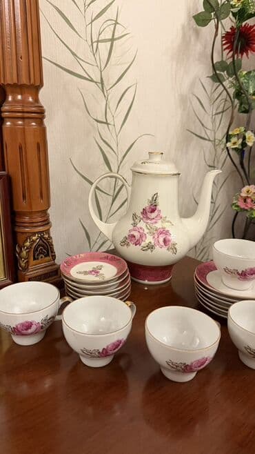 çay serviz: Çay dəsti, rəng - Ağ, Farfor, 6 nəfərlik, Almaniya — 2