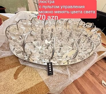 lyustur: Led Çılçıraq, 4 və daha çox lampa, Xrustal — 1