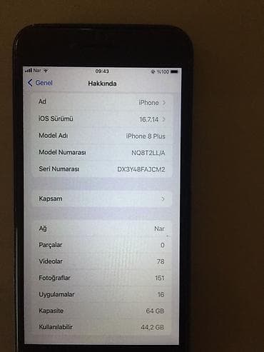 ikinci el macbook air: IPhone 8 Plus, 64 GB, Qara, Barmaq izi — 3