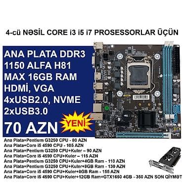 Ana Plata "DDR3 LGA 1150 Alfa H81" ⭐DDR3 LGA 1150 Alfa H81 (Yeni) - 70