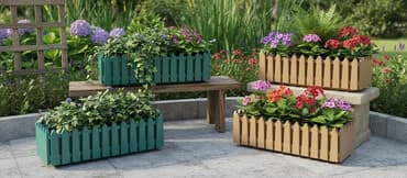 Dibçek yeni madel 🌿 Dekorativ Plastik Dibçək Dəsti – Bağ və