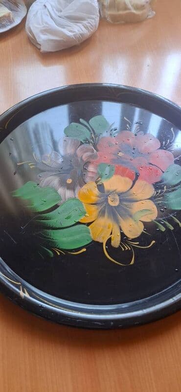 газонокосилка ручная: Поднос железный. Ручная роспись Жостовская фабрика декоративной — 8