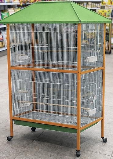 TƏZƏDİ!!! İşlənməyib!!! Böyük ölçülü quş qəfəsi - İki mərtəbəli