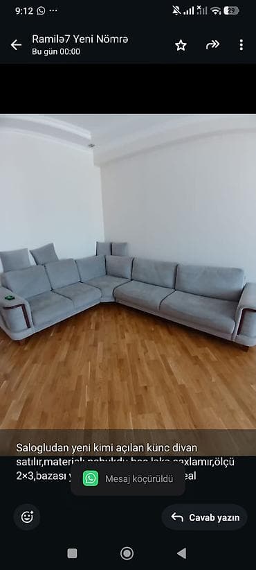 divan satisi: Salogludan yeni kimi açılan künc divan satılır,materialı nabukdu heç — 1