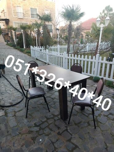 Masa və oturacaq dəstləri: Qonaq otağı üçün, Yeni, Açılan, Dördbucaq masa, 4 stul — 3