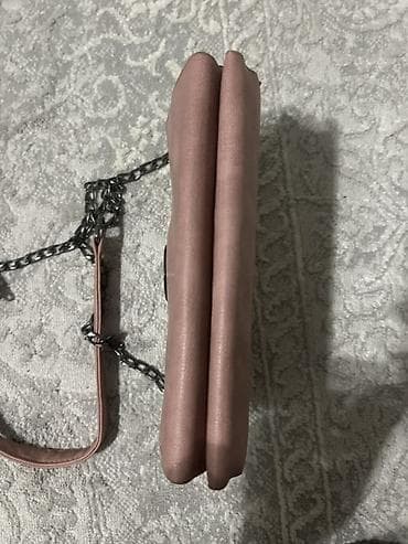 Zəncirli çiyin/çapraz çanta – pudra/çəhrayı rəng - Material: süni