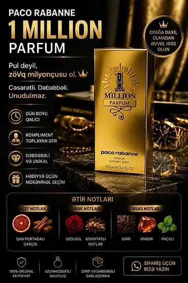 ultra 8: Paco Rabanne 1 Million Parfum – 100 ml (3.4 fl oz), Parfum Natural — 2