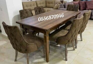 divan destleri: Qonaq otağı üçün, Yeni, Açılmayan, Oval masa, 6 stul — 4