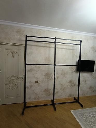 islenmis sifoner satilir: Metall asma paltar stendi - Material: qalın divarlı, toz boya ilə — 1