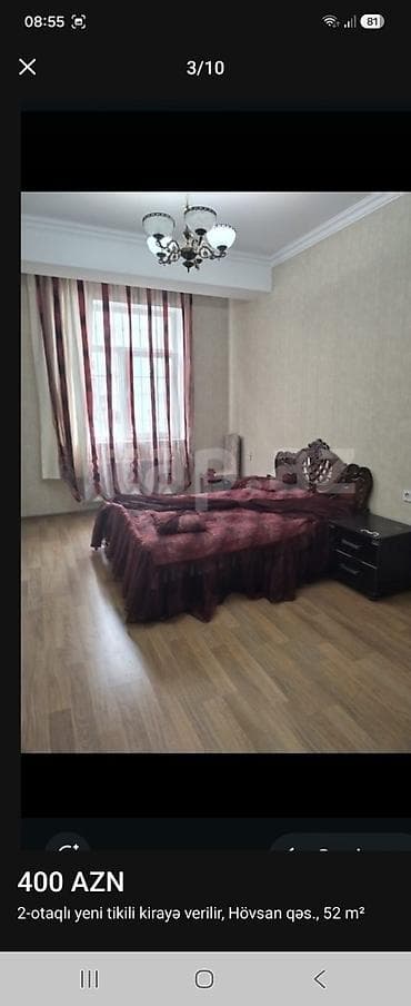 sumqayitda ev: Kirayə – 2 otaqlı yeni tikili, Hövsan qəs., 52 m² təmiz səliqəli evdi — 3