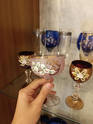 ucuz drel: Qədəhlər, rəng - Göy, Şüşə — 4