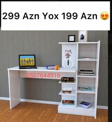 şüşə banka satışı: Oğlan və qız üçün, Yeni, Siyirməli, Yazı masası, Stulsuz — 2