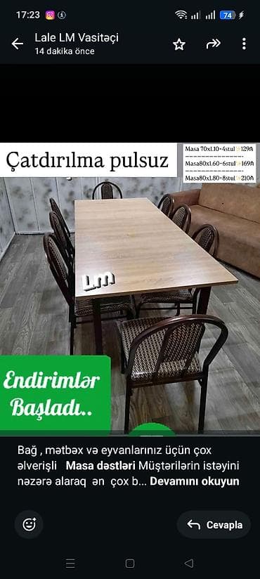 Bağ mətbəx və eyvanlarınız üçün çox əlverişli *Masa dəstləri* lalafo.az -da Bağ mətbəx və eyvanlarınız üçün çox əlverişli *Masa dəstləri*