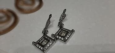 Qadın aksesuar dəsti – sırğalar və boyunbağılar - Gümüş tonlu asma — 2