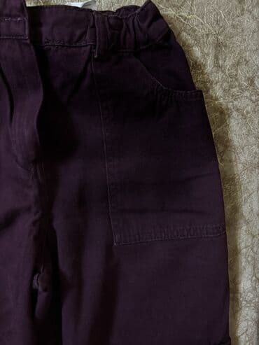 şalvar: Bardovu/Mürdüm rəngli karqo şalvar - Model: düz kəsim, geniş balaq - — 2