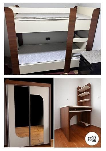 gence dolab: Oğlan və qız üçün, İşlənmiş, 2 təknəfərlik çarpayı — 1