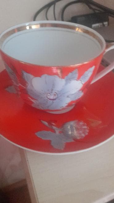 Fincanlar, rəng - Qırmızı, Keramika, 1 əd