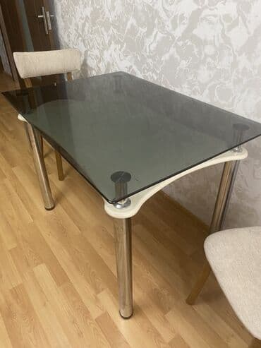 metbex stol: Mətbəx masası, İşlənmiş, Açılmayan, Şüşə, Dördbucaq masa — 5