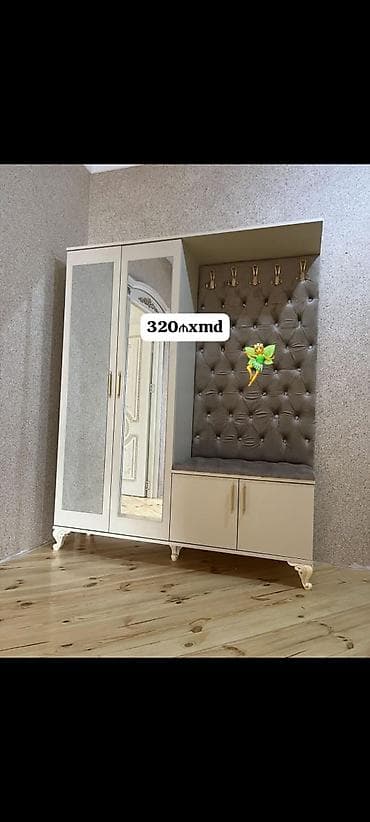 2 əl divan: Yeni, 2 qapılı, Güzgülü, Bej, Açılan, Düz dolab — 1